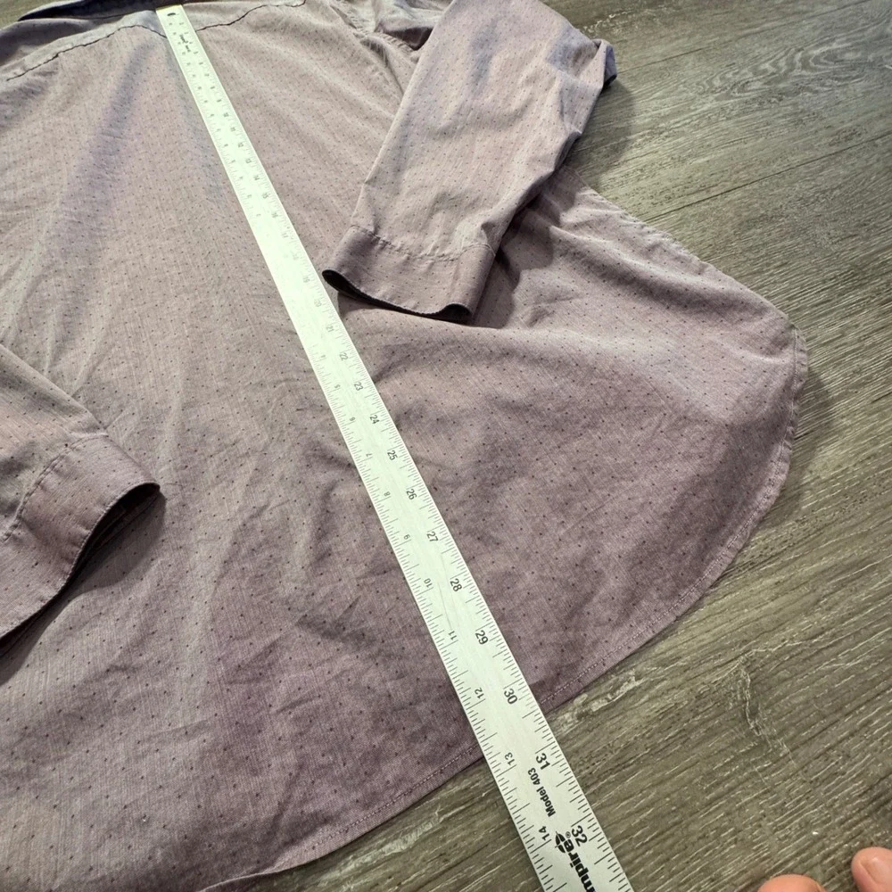 Theory Shirt Mens XL Purple Dotted Cotton Quiet Luxury Preppy Old Money Casual